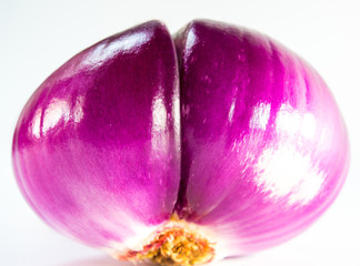 Red onion isolated on a white background