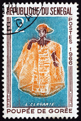 Postage stamp Senegal 1966 Elegant Woman, Doll