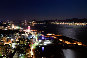 Fototapeta na wymiar 関門海峡の夜景