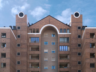 Brick building and sky