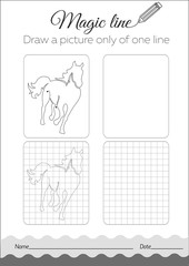 Coloring book horse Black