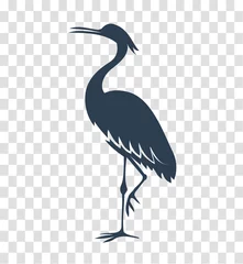 Foto op Plexiglas silhouette heron, stork, bird black © rodnikovay