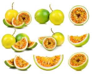 Passion fruit isolated on the white background