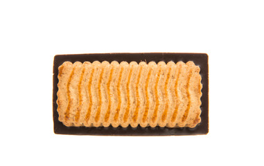 Cookies in chocolate isolated