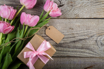 Mother's day card with coffee, present