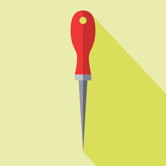 Sharp Awl Tool. Flat design vector illustration