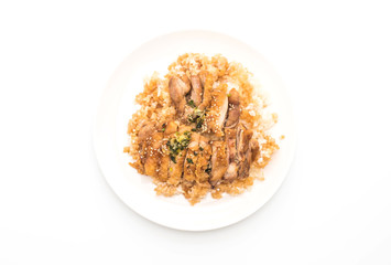 teriyaki chicken on topped rice