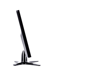 Side of the screen LED monitor computer display on white background  hardware  desktop technology isolated
