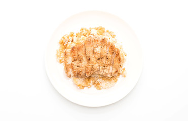 teriyaki pork on topped rice - japanese food style
