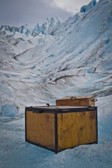 Box on a glacier