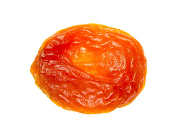 Dried apricots on a white background