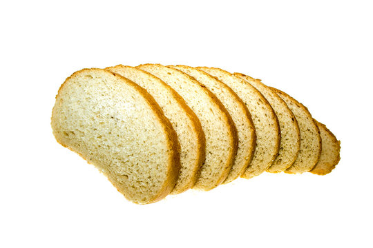 rye bread on a white background