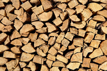 Stacked Logs Texture, Natural Background