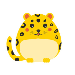Cute leopard. Children style, isolated design elements, vector illustration