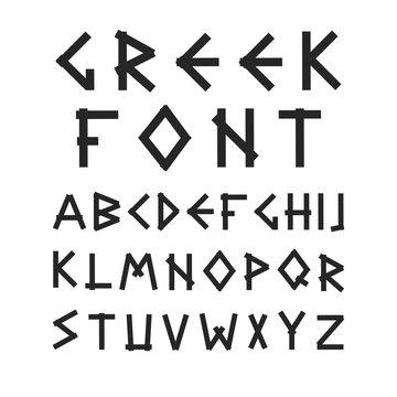 English vector alphabet in ancient style.