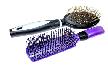 hairbrush massage on a white background