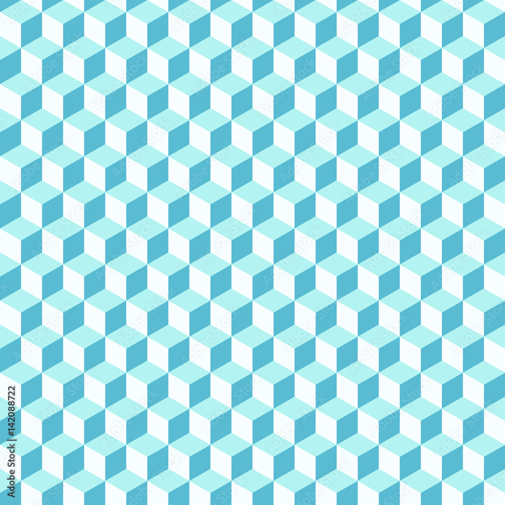 Poster Abstract background of color cubes. Vector seamless pattern