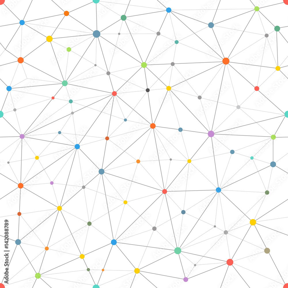 Poster Abstract vector pattern with color dots. Seamless vector background