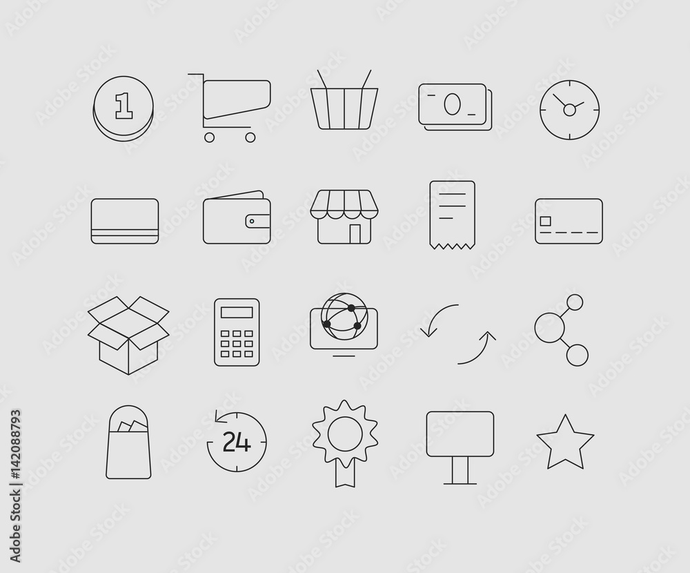 Poster different modern media web application icons collection. vector clip-art