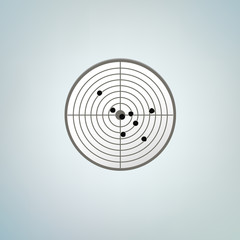 Bullets target with holes. Color vector illustration