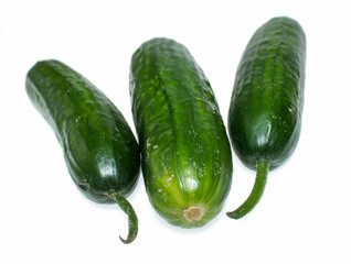 Cucumbers on a white background