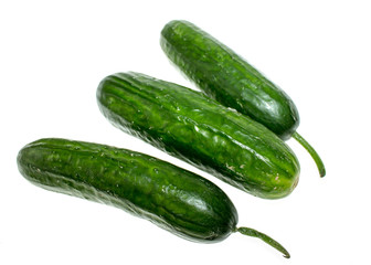 Cucumbers on a white background