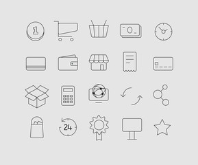 Different modern media web application icons collection. Vector clip-art
