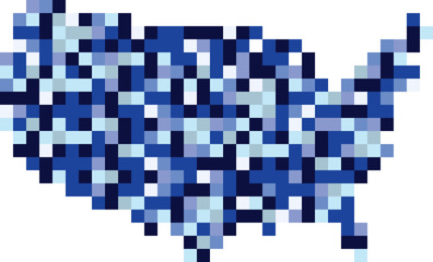 USA map blue squares vector