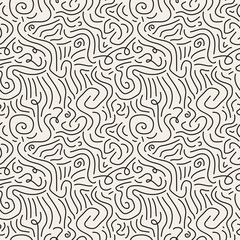 Curve seamless pattern in memphis style.