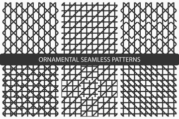 Striped seamless geometric patterns.