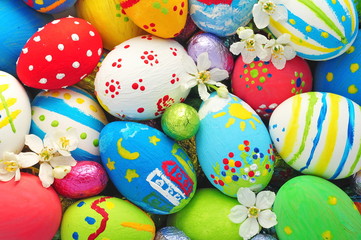 Colorful Easter eggs background