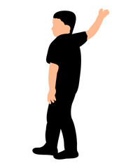 Silhouette of a child standing and throwing