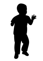 Silhouette child goes, hands vector,