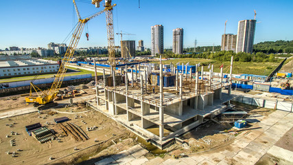 Construction of concrete building.