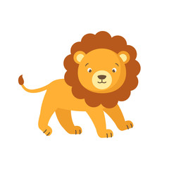 Vector Illustration of a Cute Little Lion