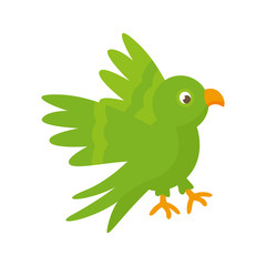 Vector Illustration of a Cute Little Green Parrot