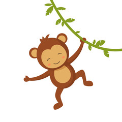 Vectorillustratie van een schattige kleine aap