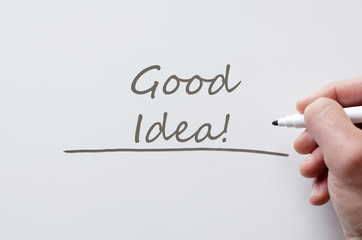 Good idea written on whiteboard