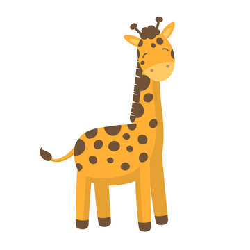 Vector Illustration of a Cute Little Giraffe