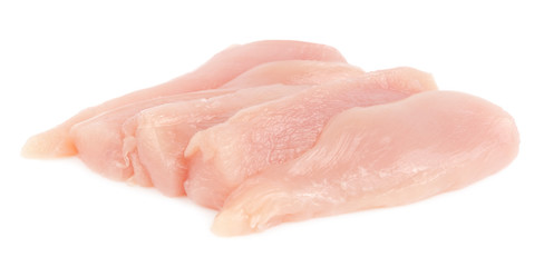 Sliced chicken fillet breast isolated