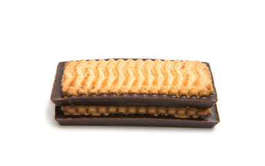 Cookies in chocolate isolated