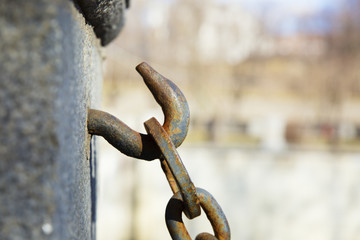 Rusty hook and chain
