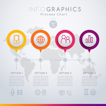 Infographics Set for Brochure, Business Chart or Web Design : Vector Illustration