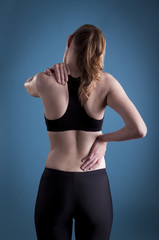 Fototapeta na wymiar Female back pain