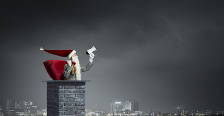 Santa is coming . Mixed media