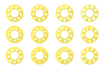 Fototapeta premium Vector sun icons set. Flat design.
