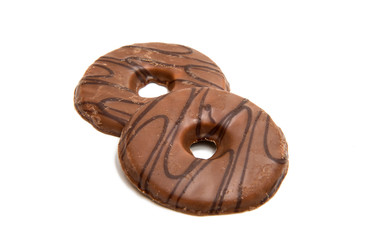 Cookies in chocolate isolated