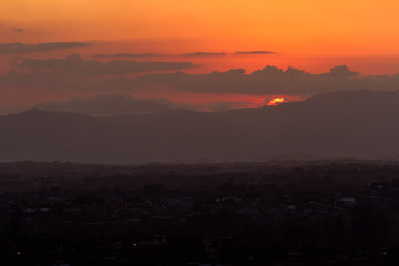 Sunsetting behind the mountains
