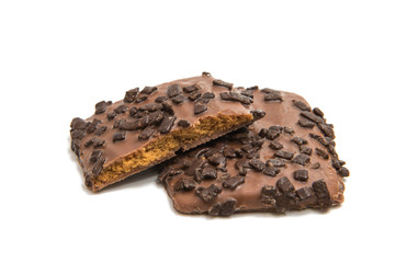 Cookies in chocolate isolated