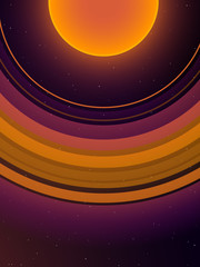 orange planet with giant orange ring system © moga52